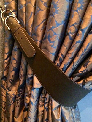 Luxury leather curtain tieback